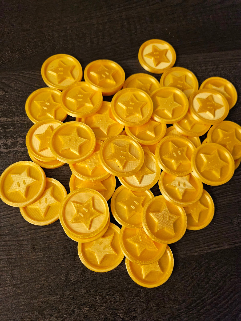 3D Printed Star Coins: Gold Party Favors & Game Counters (etsy image id: 6193751715)
