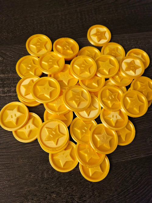 3D Printed Star Coins: Gold Party Favors & Game Counters (etsy image id: 6193751715)