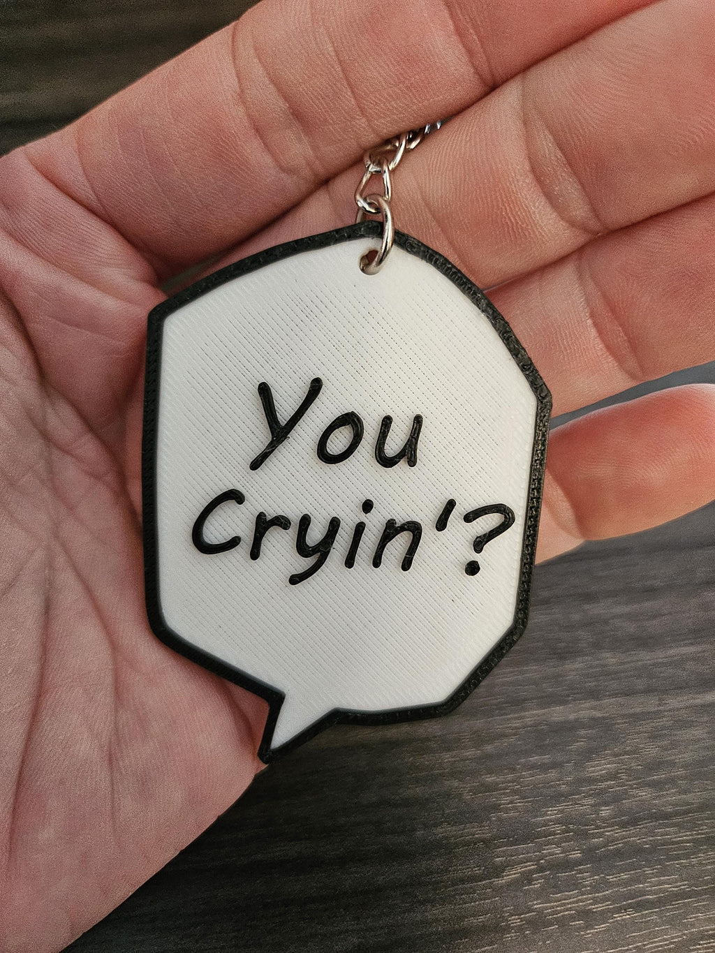 Jujutsu Kaisen Gojo Satoru Manga JJK - You Cryin'? Speech Bubble Key Chain (etsy image id: 6275206048)