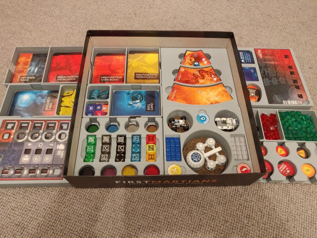 First Martians - Adventures on the Red Planet Board Game Organizer and Insert (etsy image id: 6300972267)