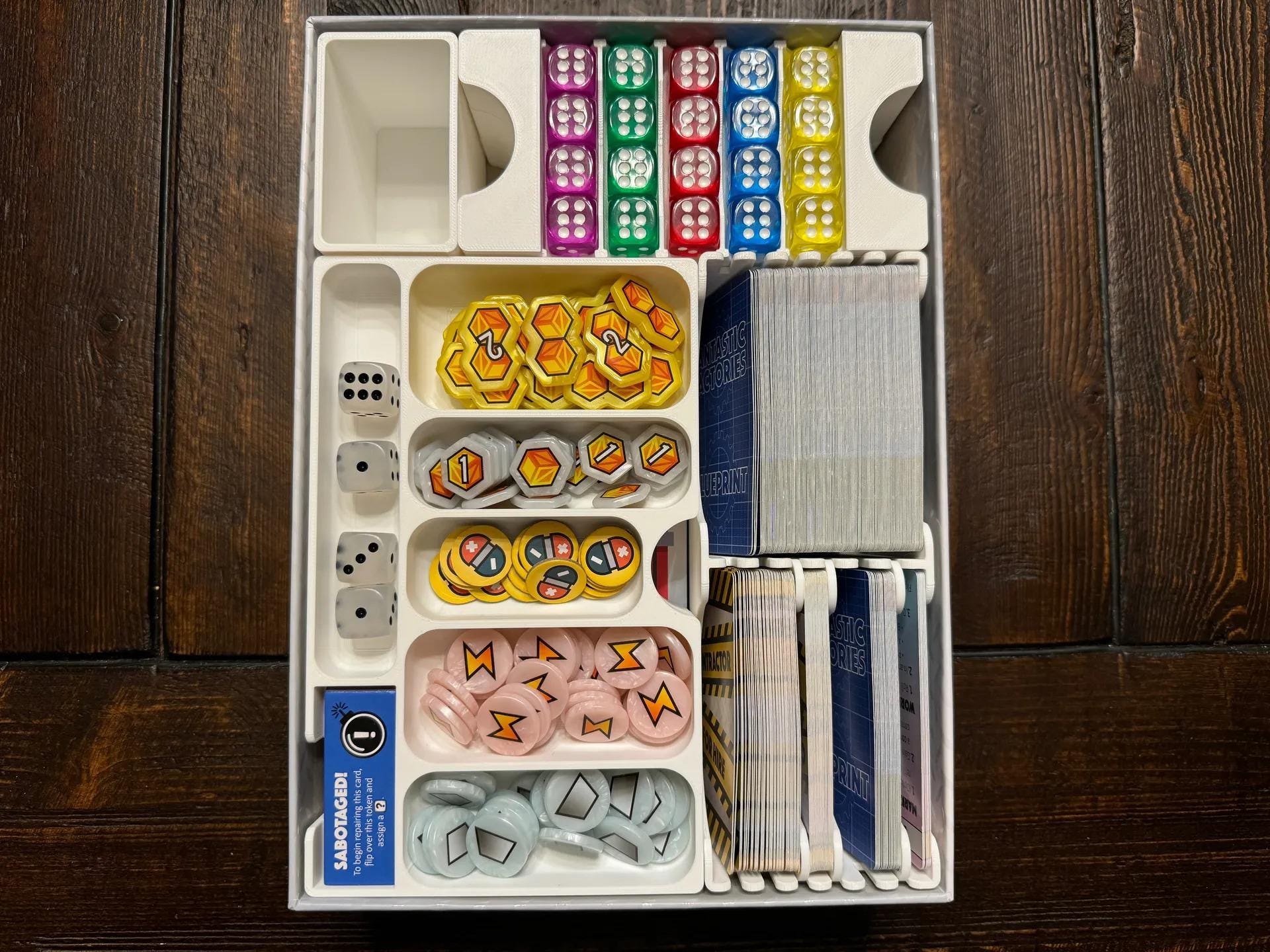 Fantastic Factories + Expansions Board Game Organizer and Insert / Supports GeekUp Bits (etsy image id: 6319812211)