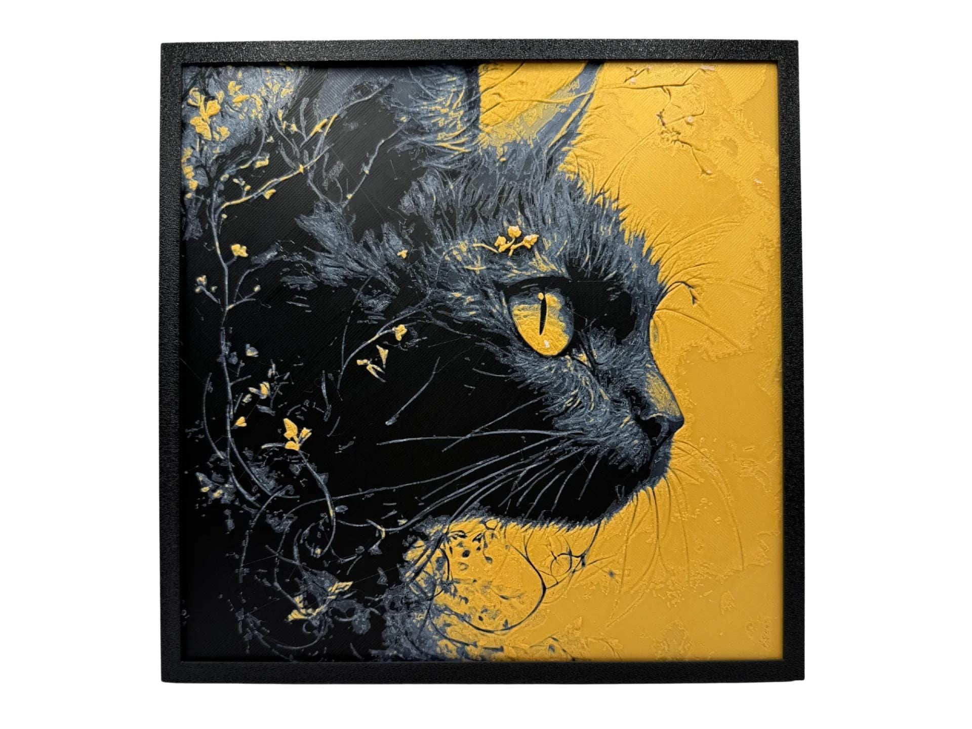 Golden Cat Painting - 3D Printed (etsy image id: 6517875672)