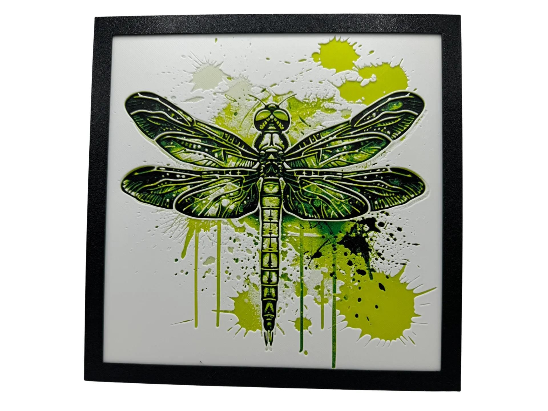 Jaded Dragonfly Painting - 3D Printed (etsy image id: 6518079434)