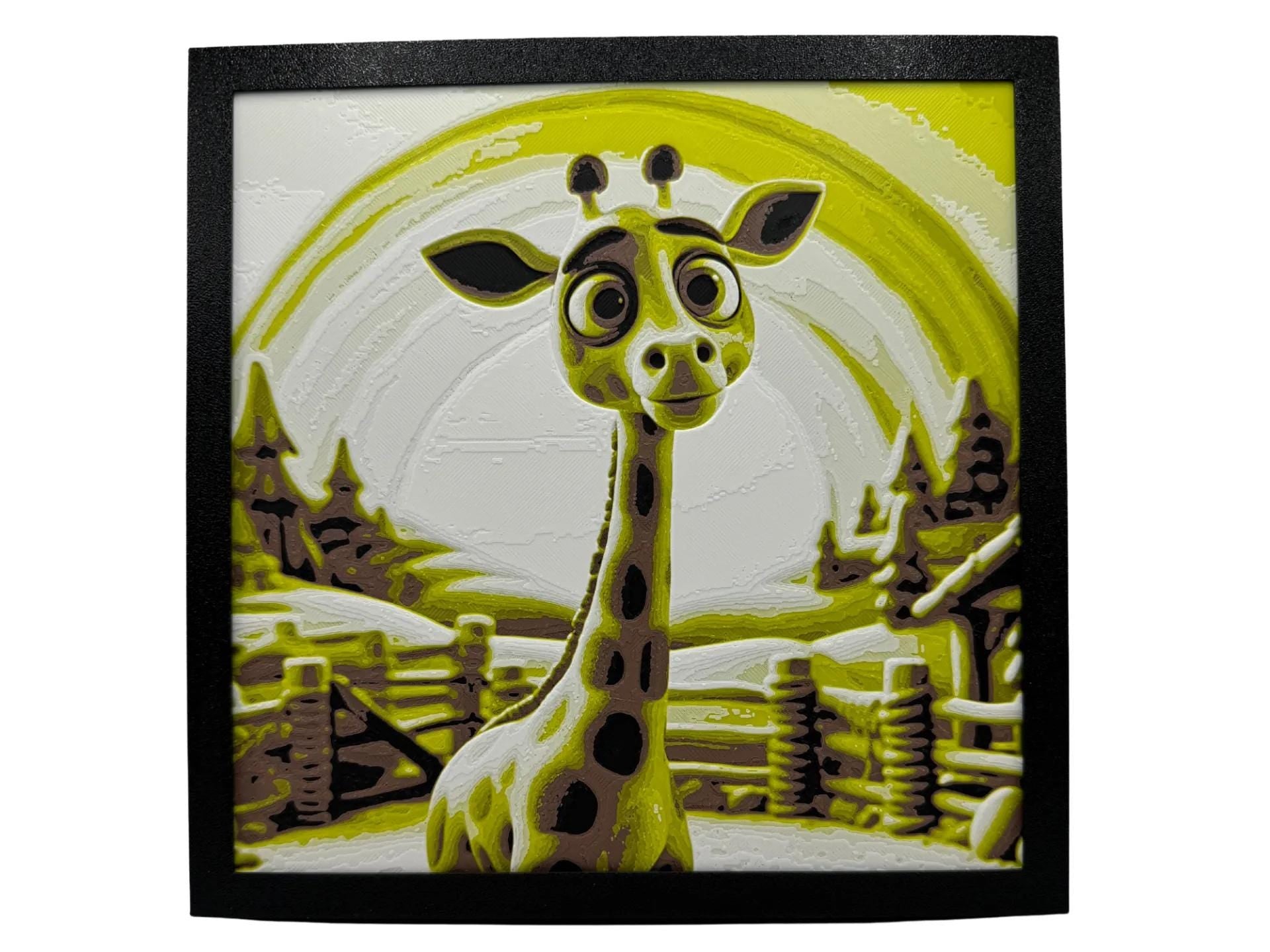 Friendly Giraffe Painting - 3D Printed (etsy image id: 6518132246)