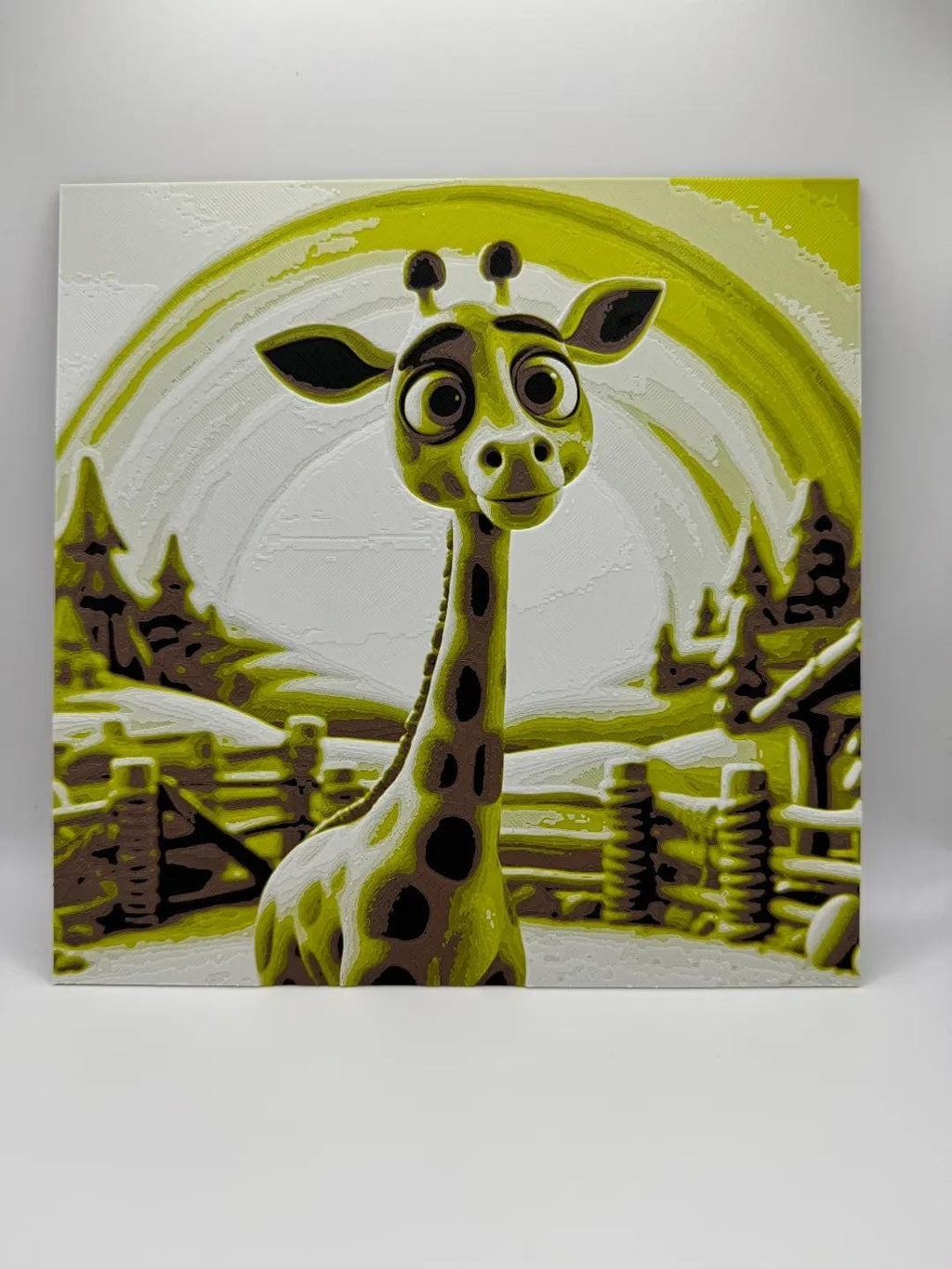 Friendly Giraffe Painting - 3D Printed (etsy image id: 6518132250)