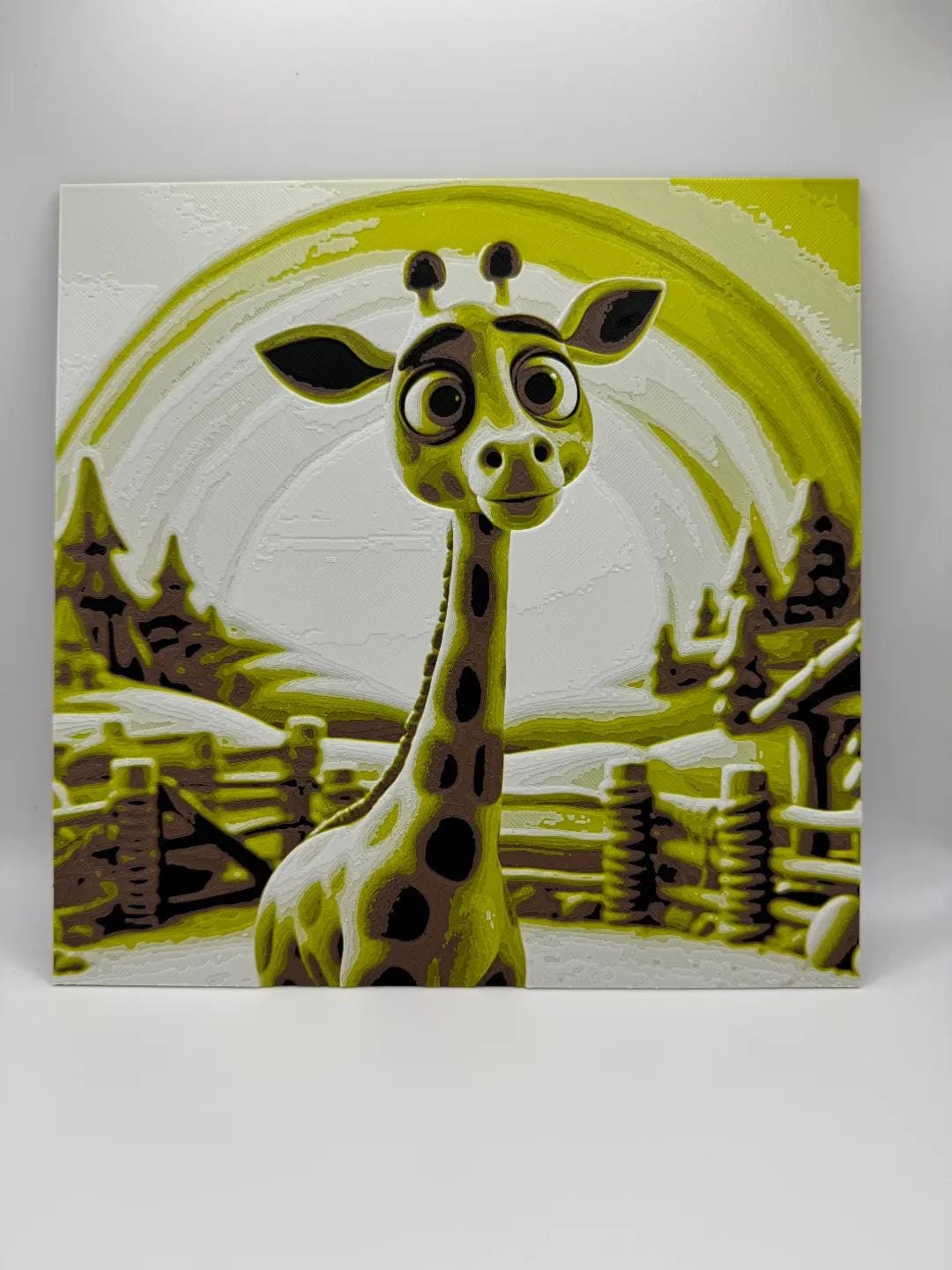 Friendly Giraffe Painting - 3D Printed (etsy image id: 6518132250)