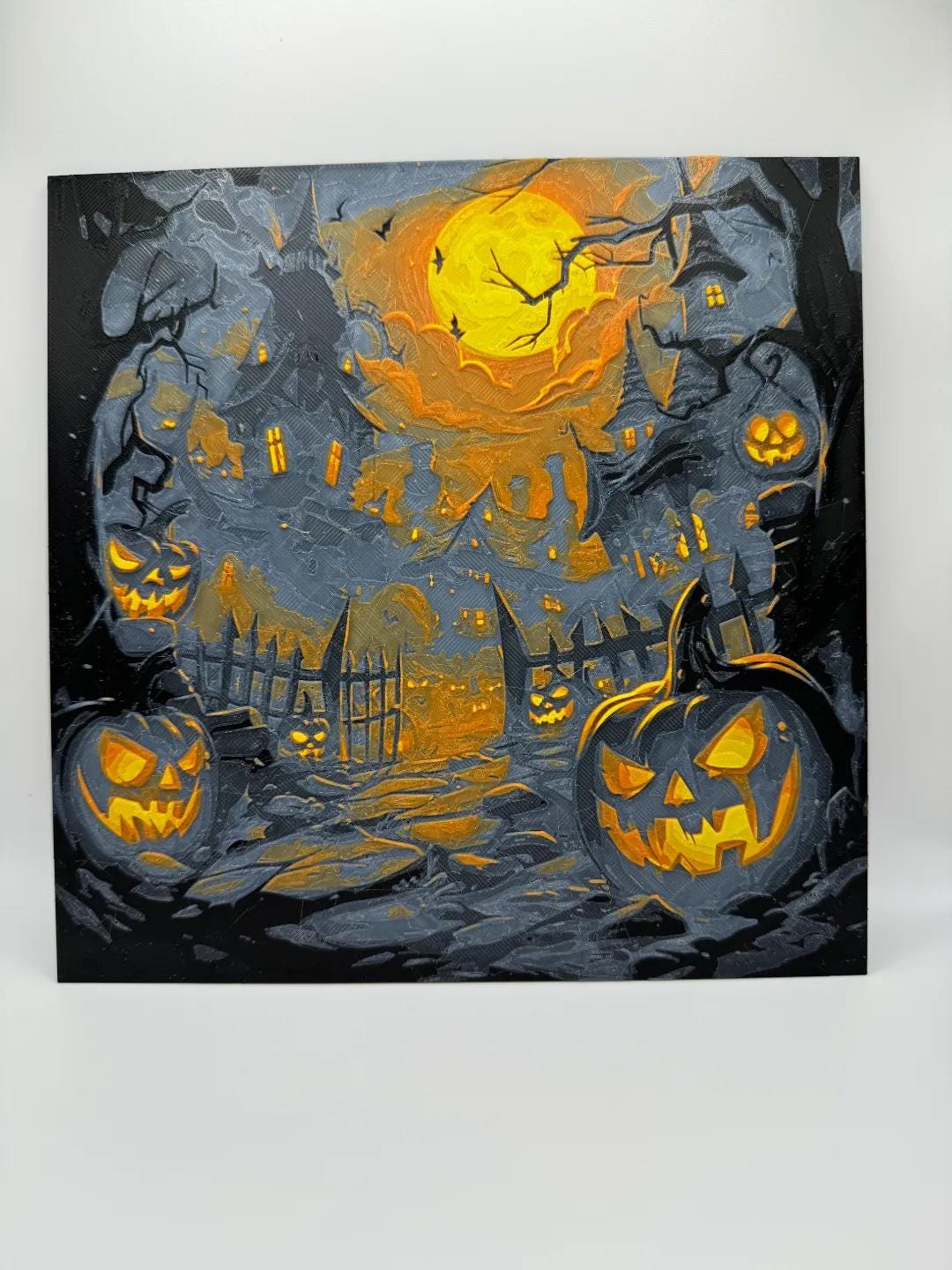 Spooky Halloween Painting - 3D Printed (etsy image id: 6518157940)