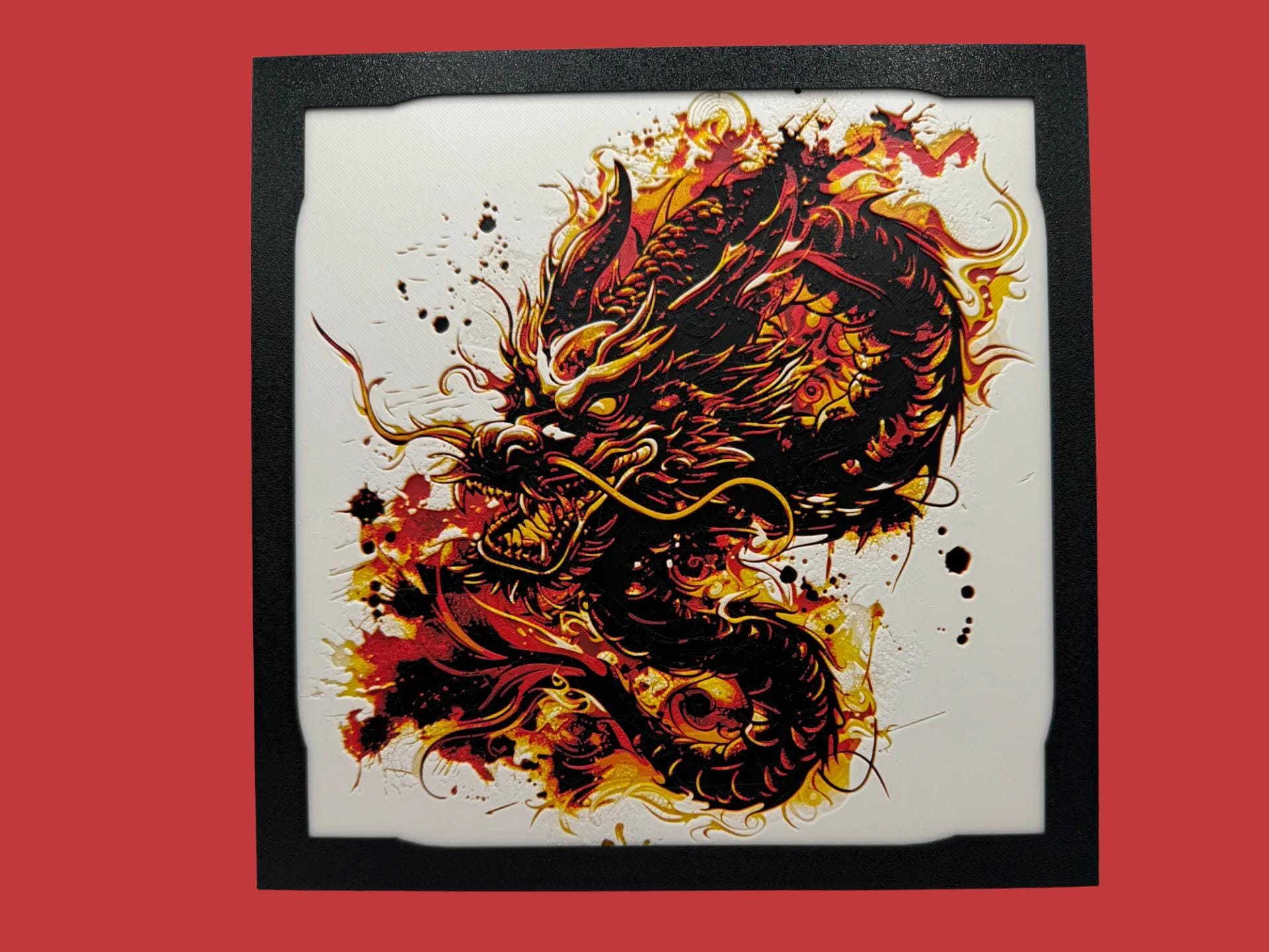 Fire Elemental Dragon Painting - 3D Printed (etsy image id: 6518416106)