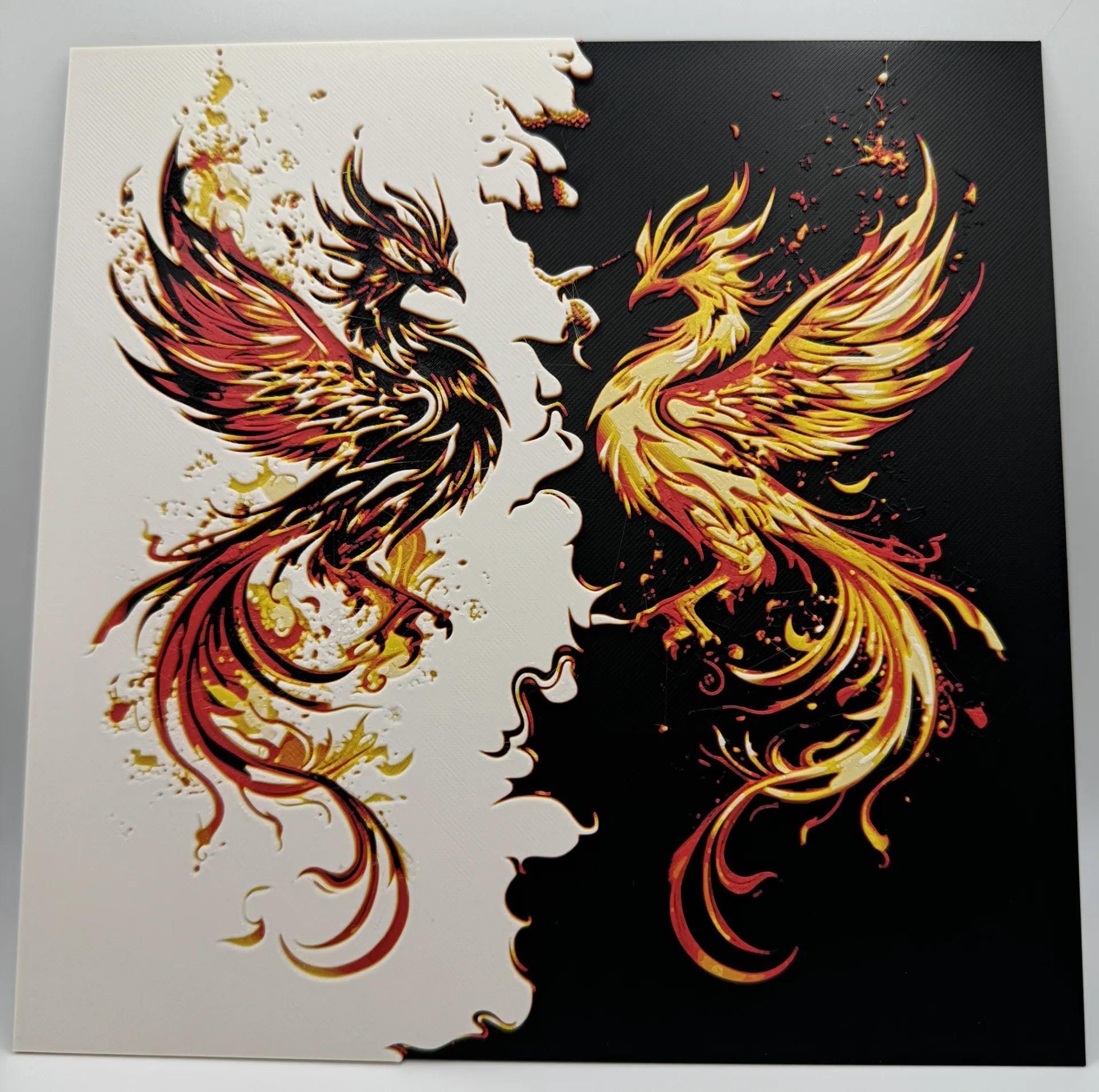 Phoenix Displays Painting - Multiple Options - 3D Printed (etsy image id: 6518436978)