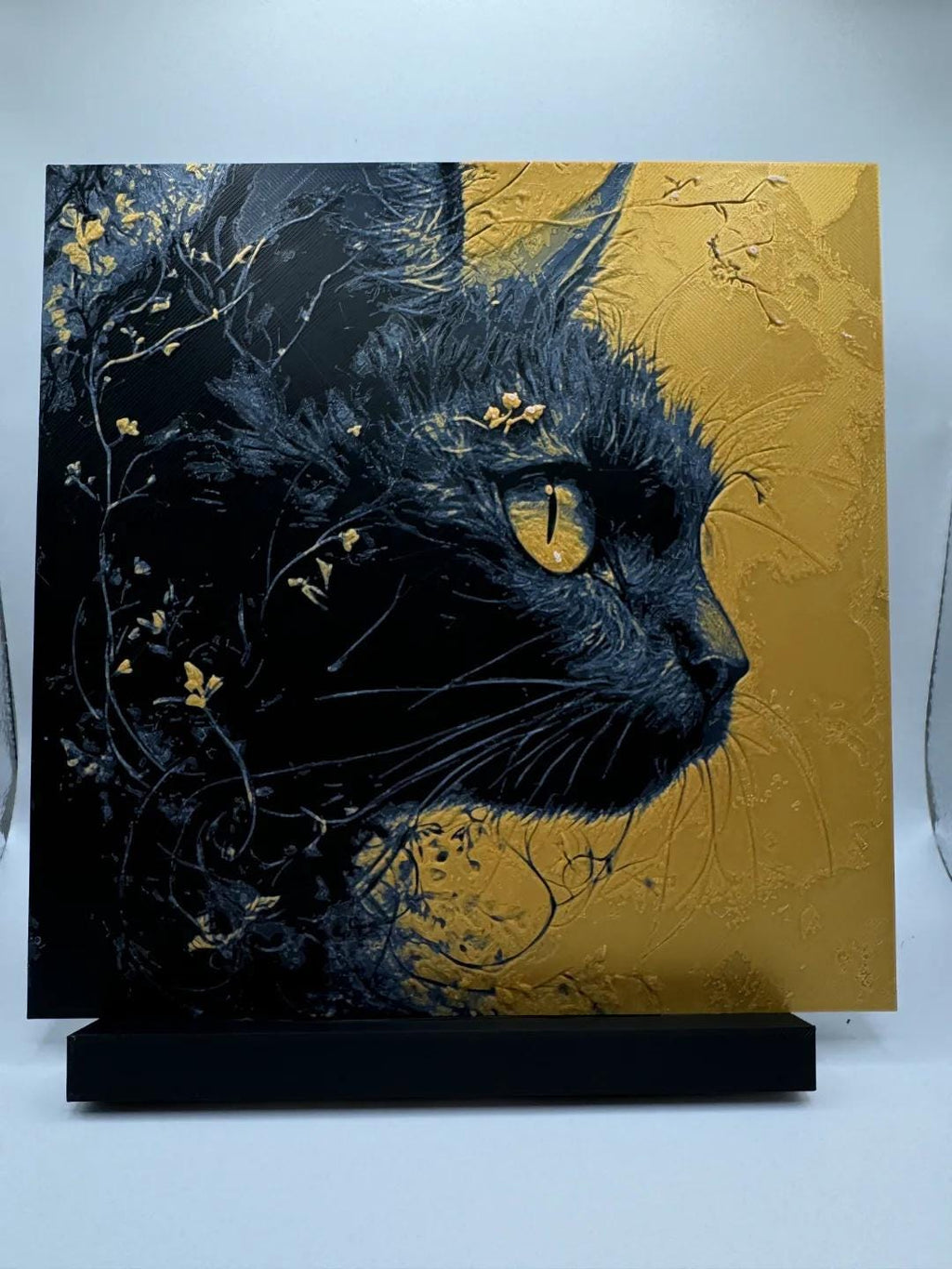 Golden Cat Painting - 3D Printed (etsy image id: 6565996455)