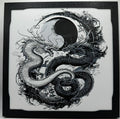Twin Dragons With Yin and Yang  Painting - 3D Printed (etsy image id: 6566199665)