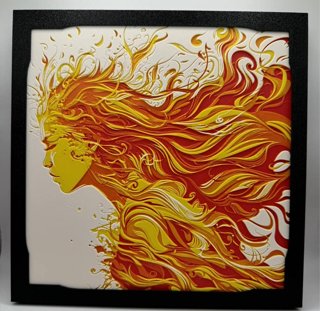 Fire Elemental Painting - Multiple Options - 3D Printed (etsy image id: 6566204121)