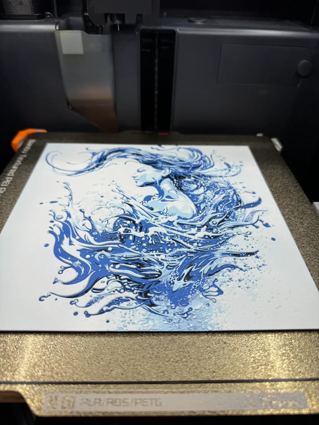 Water Elemental Painting - 3D Printed (etsy image id: 6566219859)