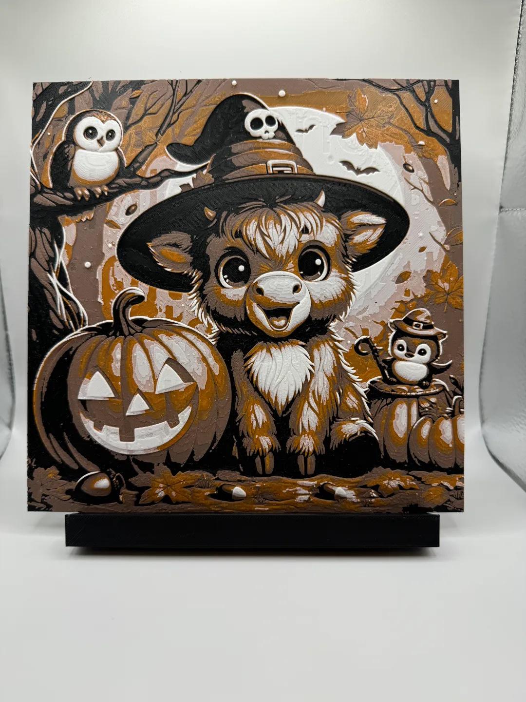 3D Printed Halloween Animals & Pumpkin Painting (etsy image id: 6566274123)