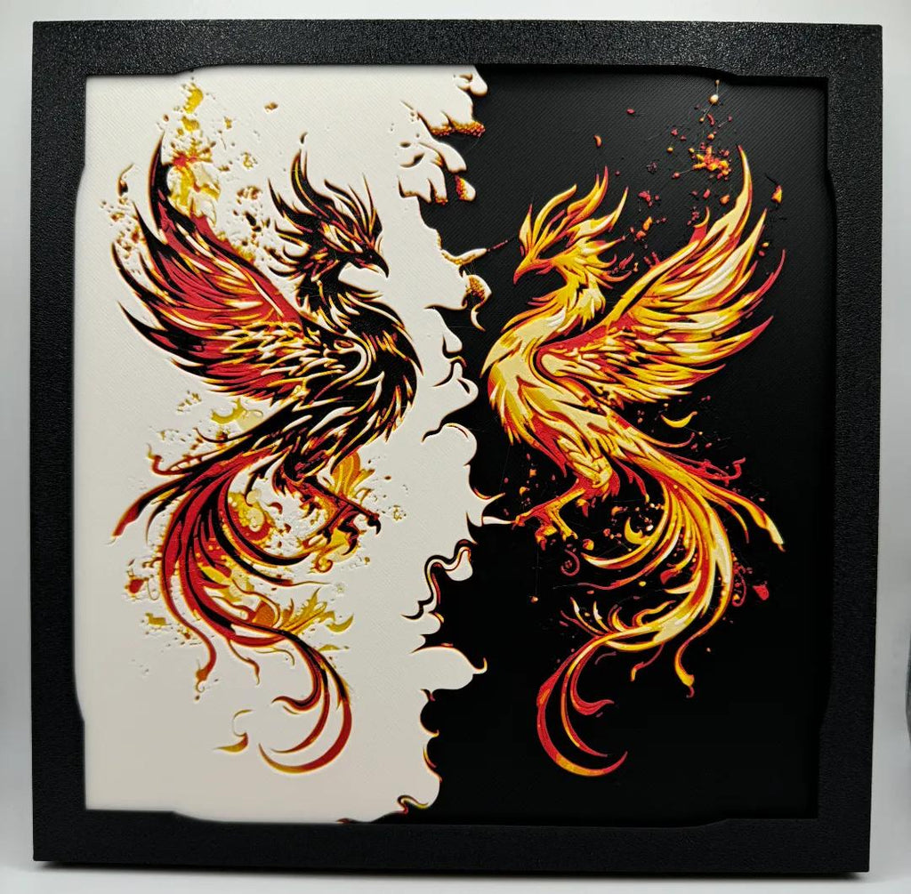 Phoenix Displays Painting - Multiple Options - 3D Printed (etsy image id: 6566556919)