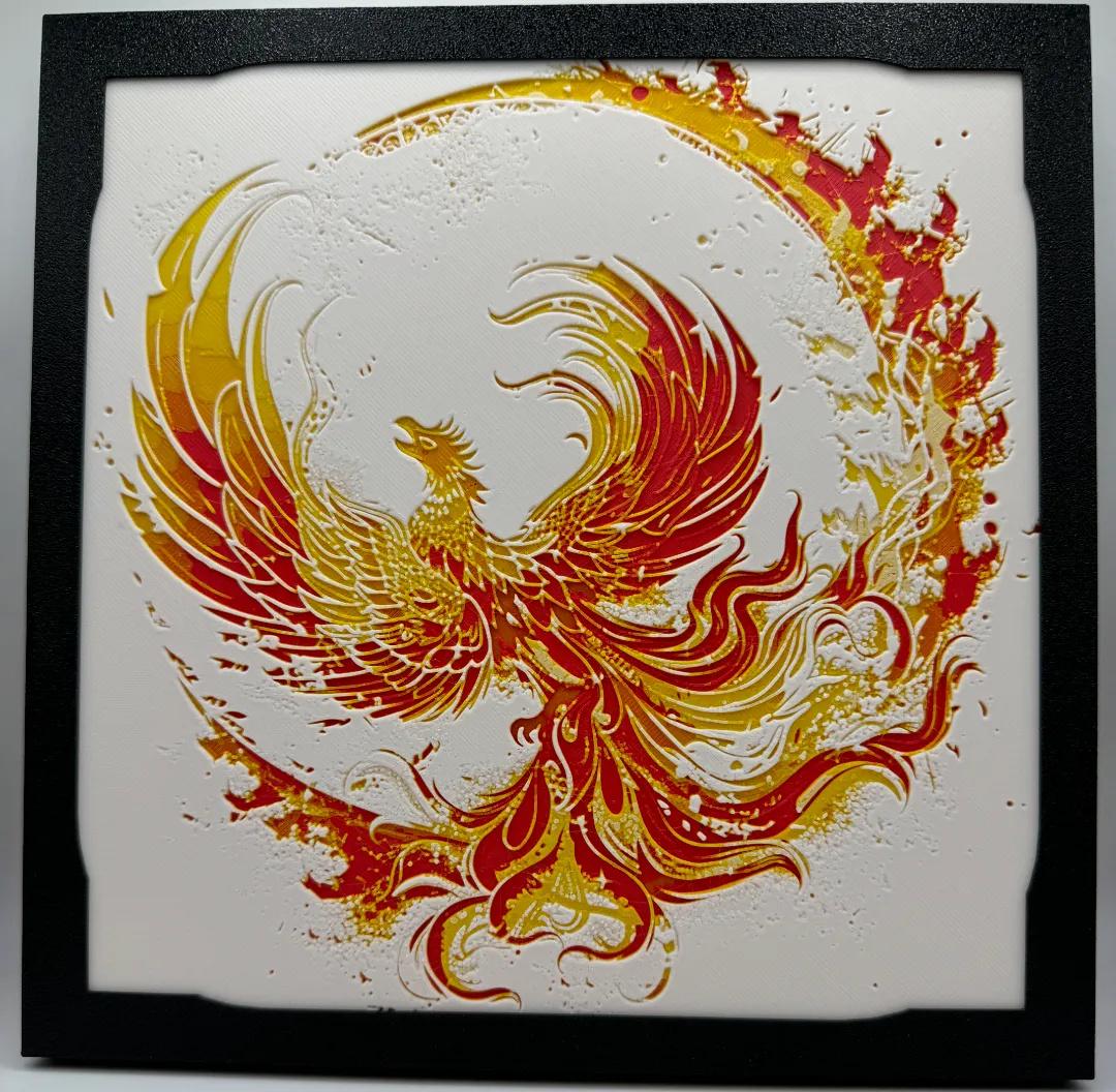 Phoenix Displays Painting - Multiple Options - 3D Printed (etsy image id: 6567582461)