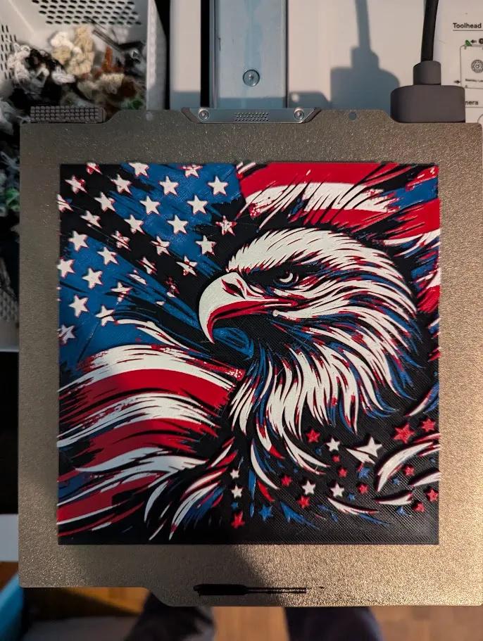 Bald Eagle & American Flag Painting - Multiple Options - 3D Printed (etsy image id: 6567585679)