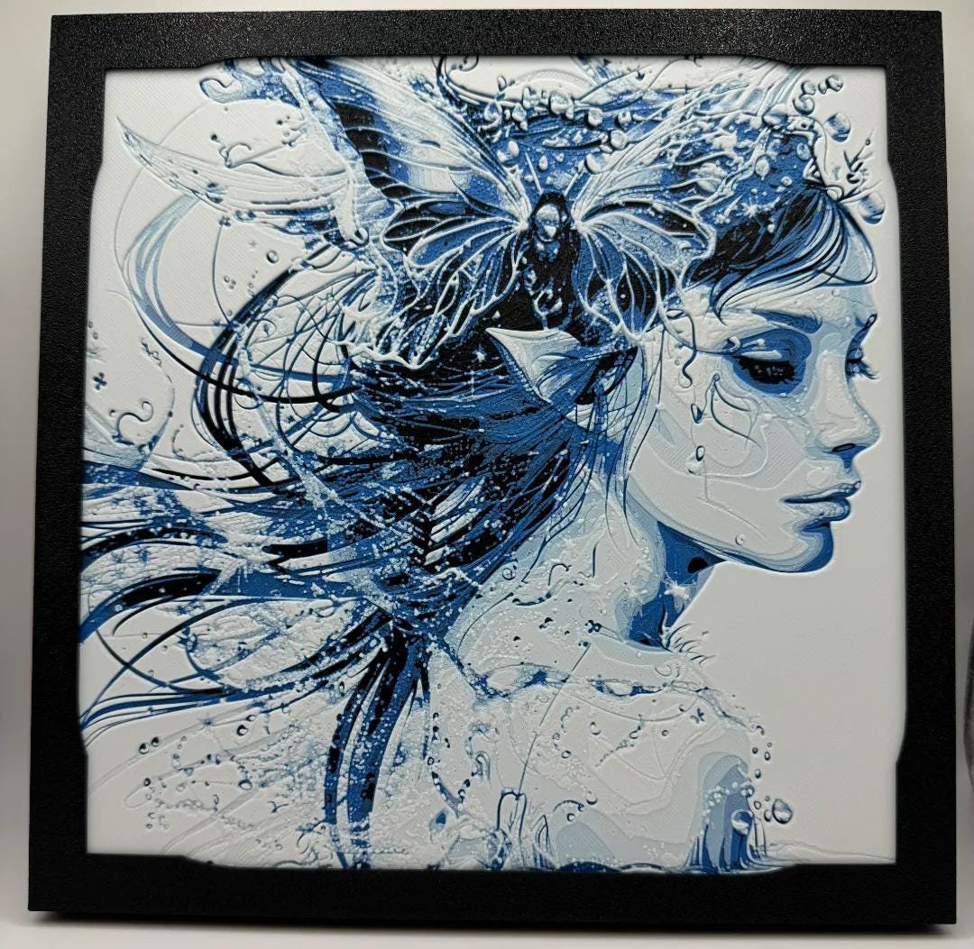 Elemental Water Fairy Painting - Multiple Options - 3D Printed (etsy image id: 6567615351)
