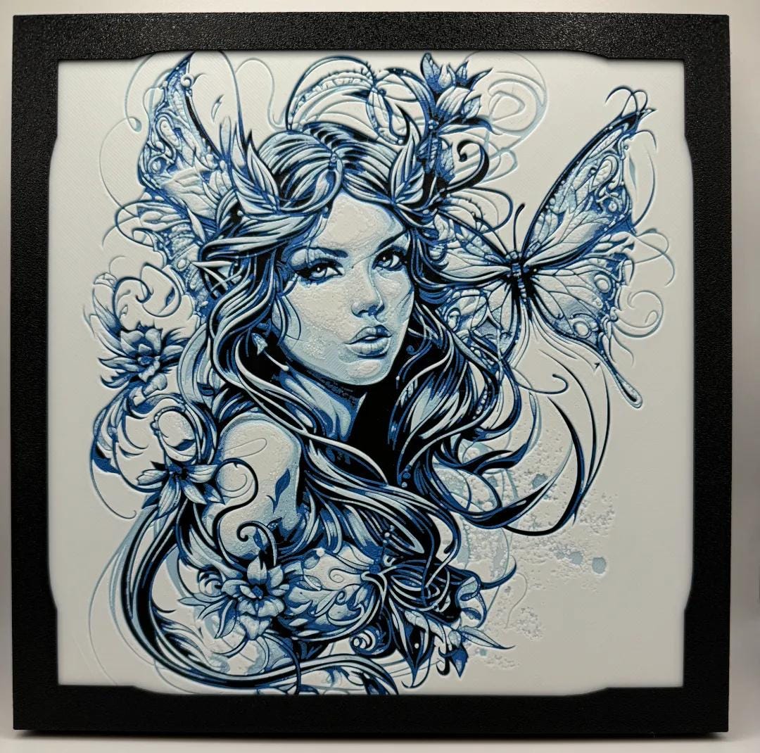 Elemental Water Fairy Painting - Multiple Options - 3D Printed (etsy image id: 6572455527)