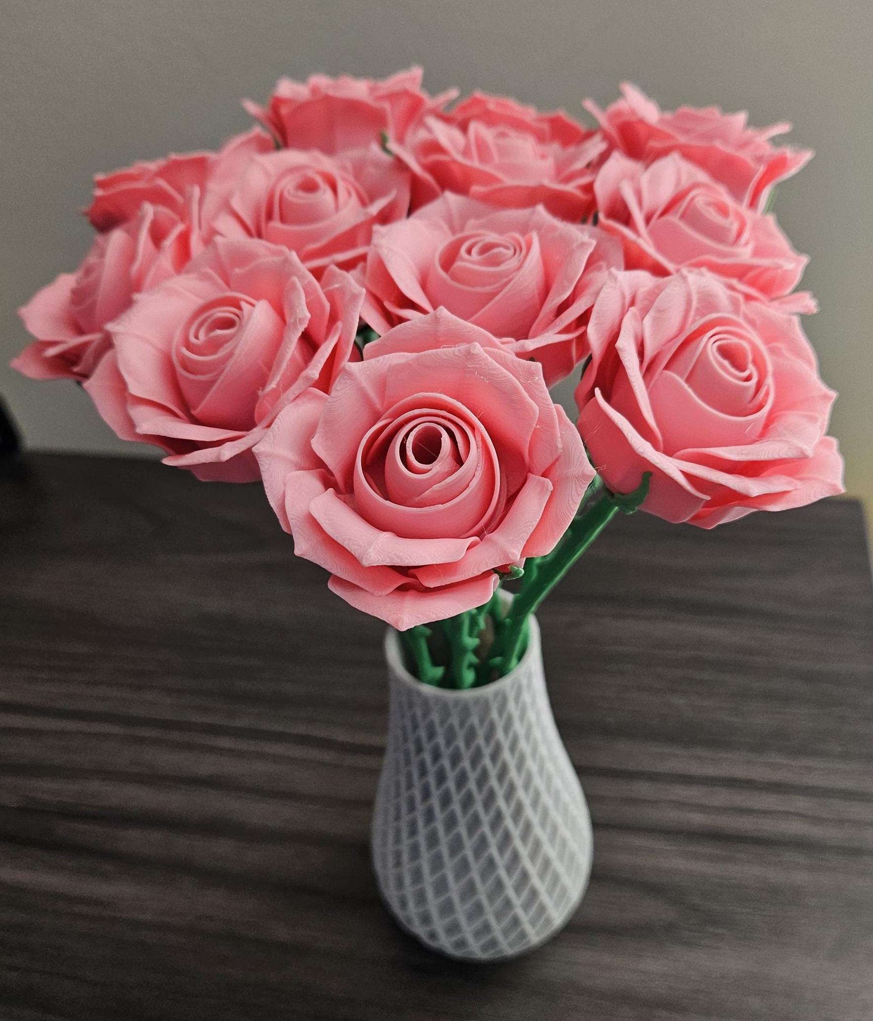 Pink Roses with Marble Vase (etsy image id: 6581795789)