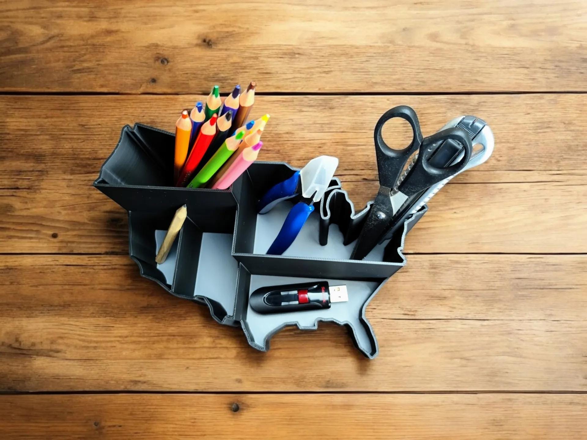 USA Desk Organizer: Modern Office Decor (8x5x4) (etsy image id: 6632150494)