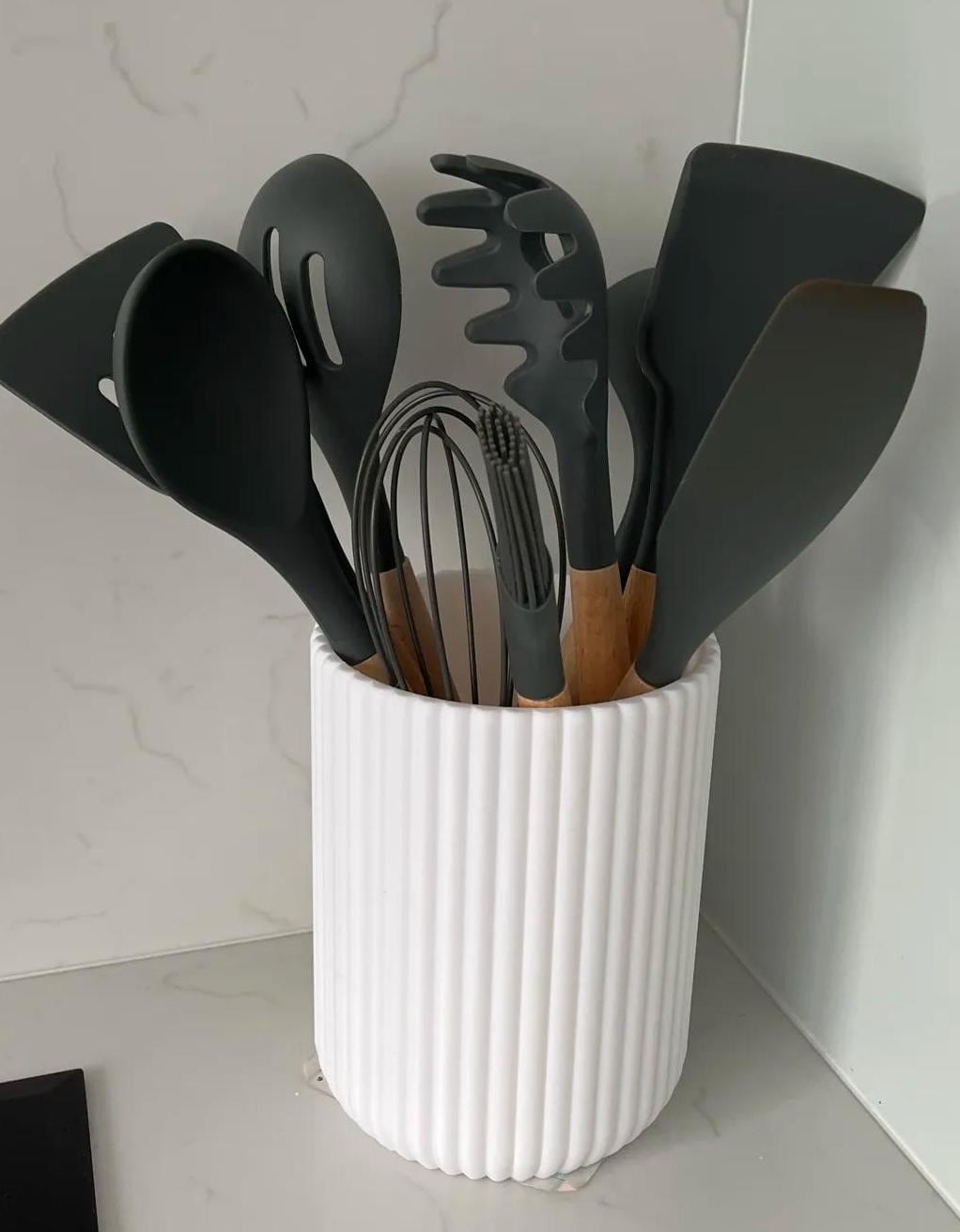 Ribbed Kitchen Utensil Holder / Basket - 22 Color Options! (etsy image id: 6632226356)