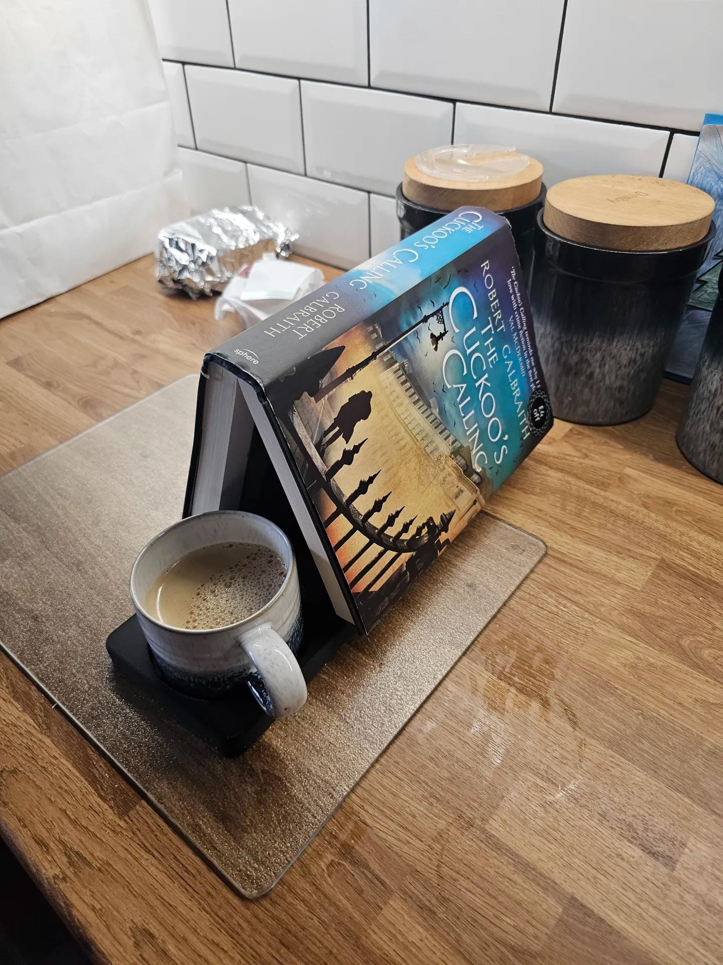 Triangle Book Nook with Coaster: Bedside Table Organizer (etsy image id: 6648280410)