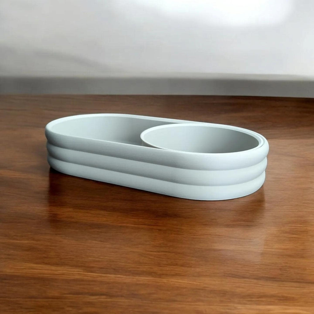 Modern Mid-Century Tray with sliding Coin Bowl (etsy image id: 6680249237)