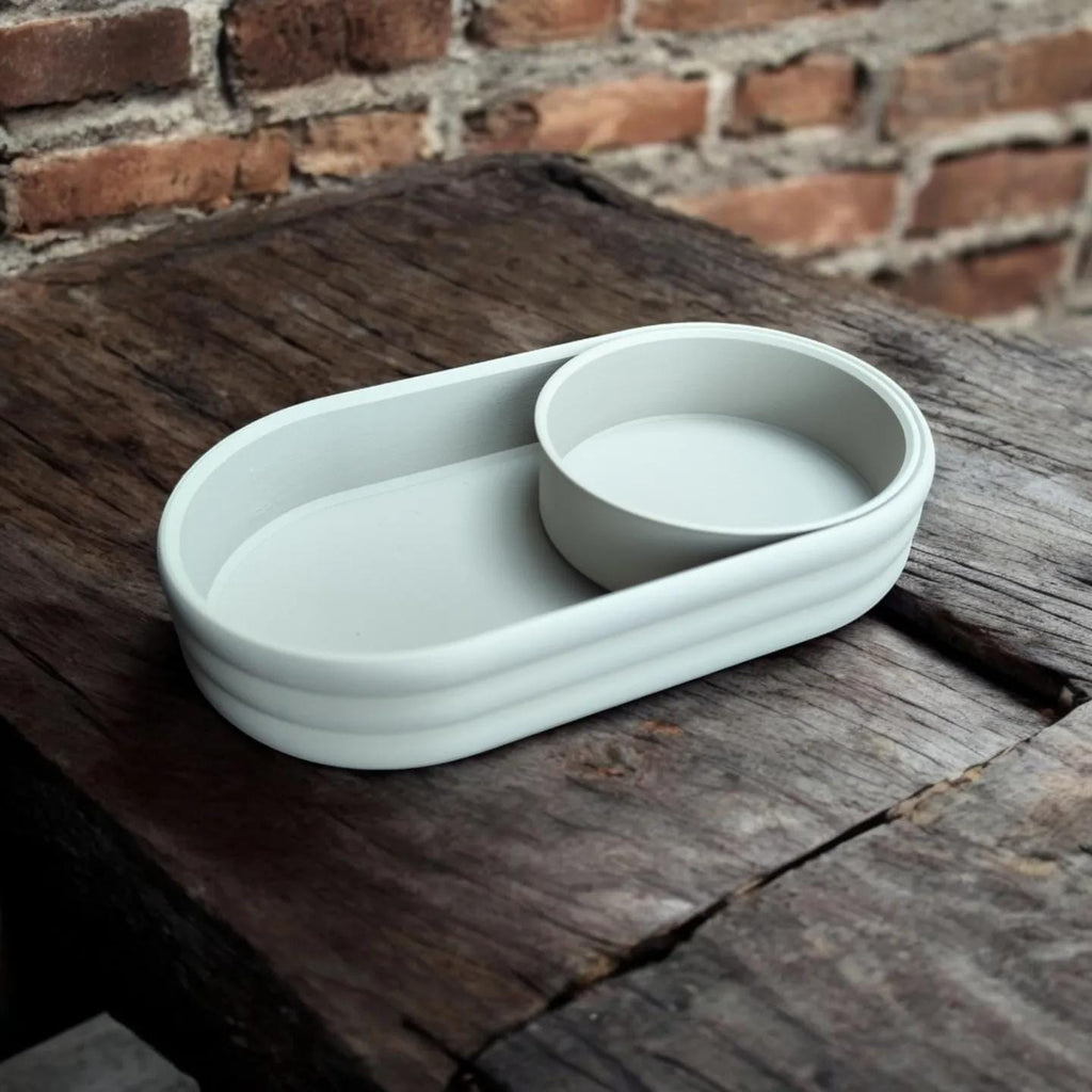 Modern Mid-Century Tray with sliding Coin Bowl (etsy image id: 6680249241)