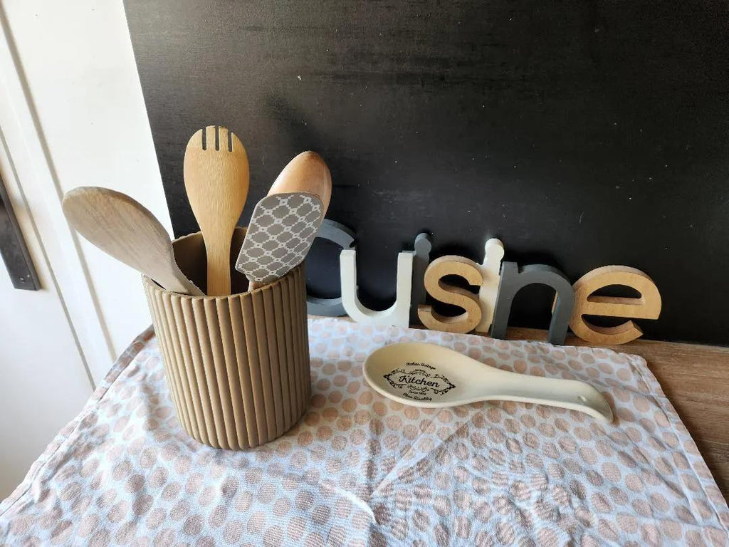 Ribbed Kitchen Utensil Holder / Basket - 22 Color Options! (etsy image id: 6680292483)