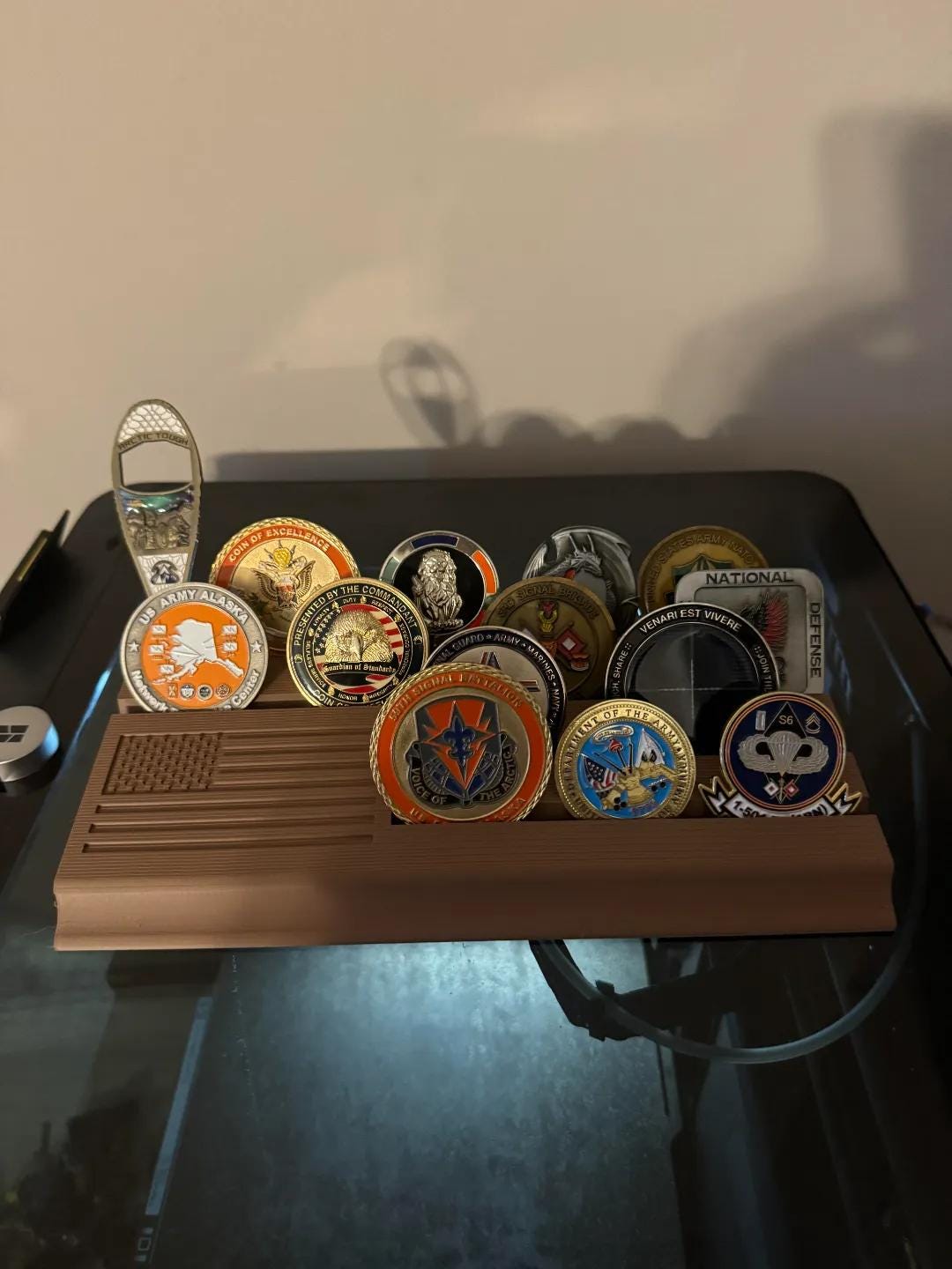 American Flag  Military Challenge Coin Display - 22 Color Options - Multiple Size Options! (etsy image id: 6779129925)