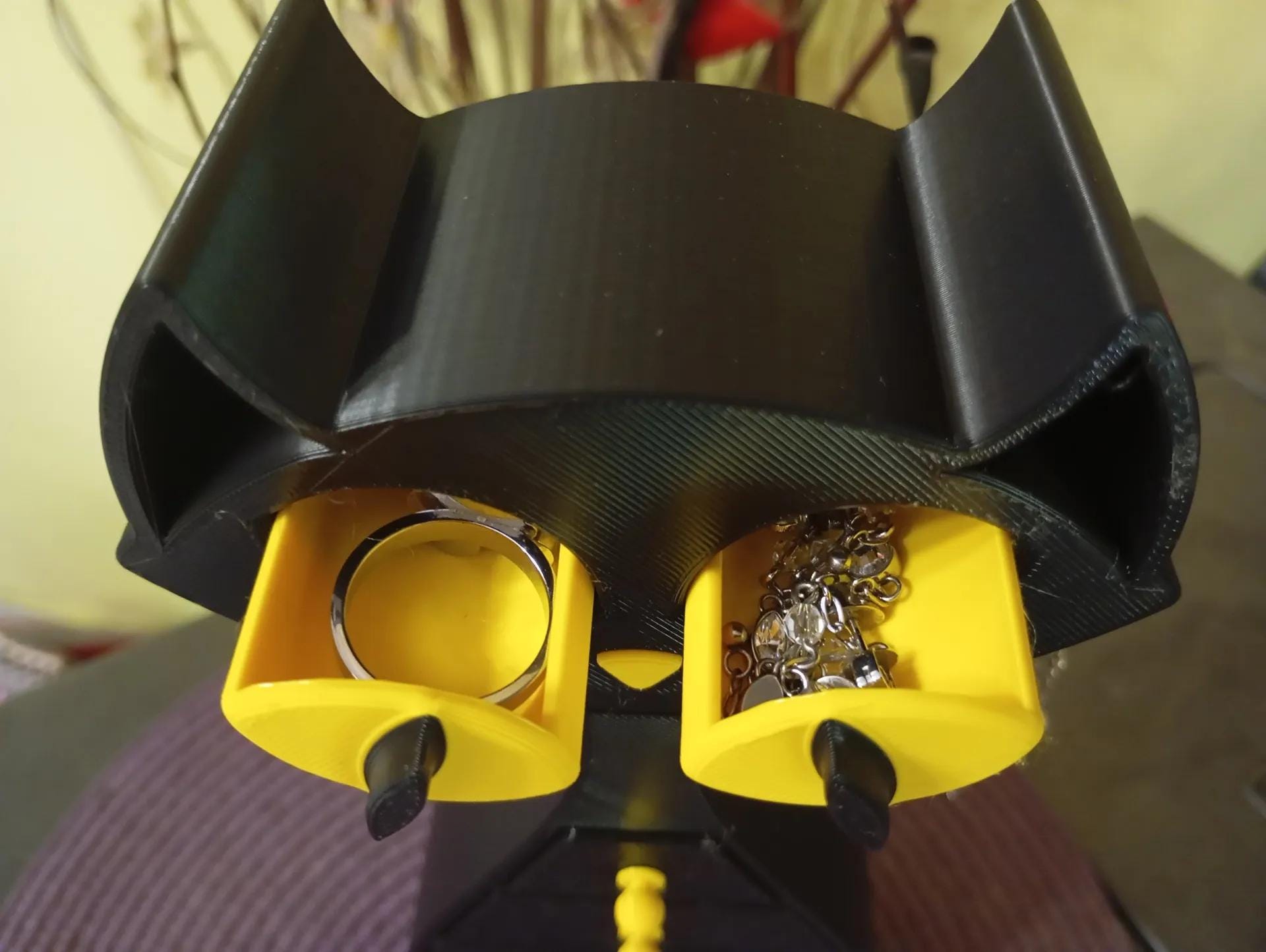 Black Cat Custom Jewelry Box - 5 Drawers plus Necklace Holder! (etsy image id: 7107162305)