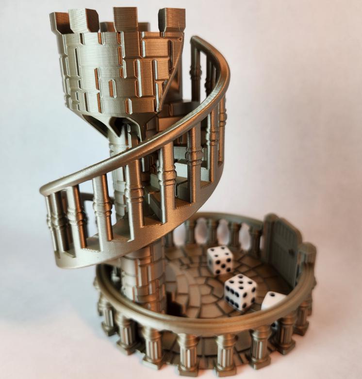 Spiral Staircase Castle Dice Tower - 7" Tall - Perfect for D&D and Board Games (etsy image id: 7883777836)