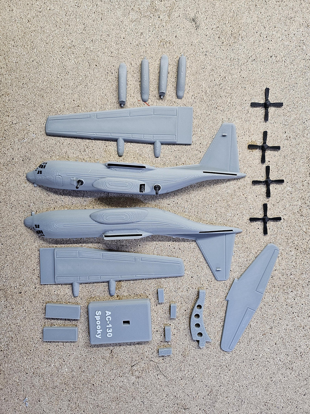 AC-130 Ghostrider Model – 3D Printed Aircraft Display (etsy image id: 7926003129)