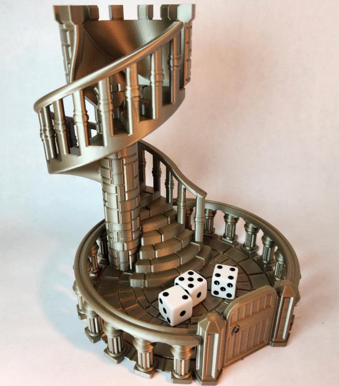 Spiral Staircase Castle Dice Tower - 7" Tall - Perfect for D&D and Board Games (etsy image id: 7931741881)