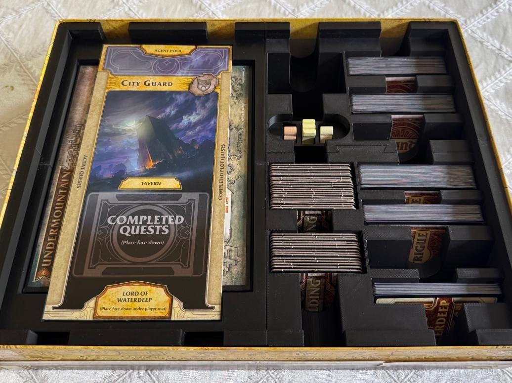 Lords of Waterdeep + Expansion Board Game Organizer and Insert (etsy image id: 7943028379)