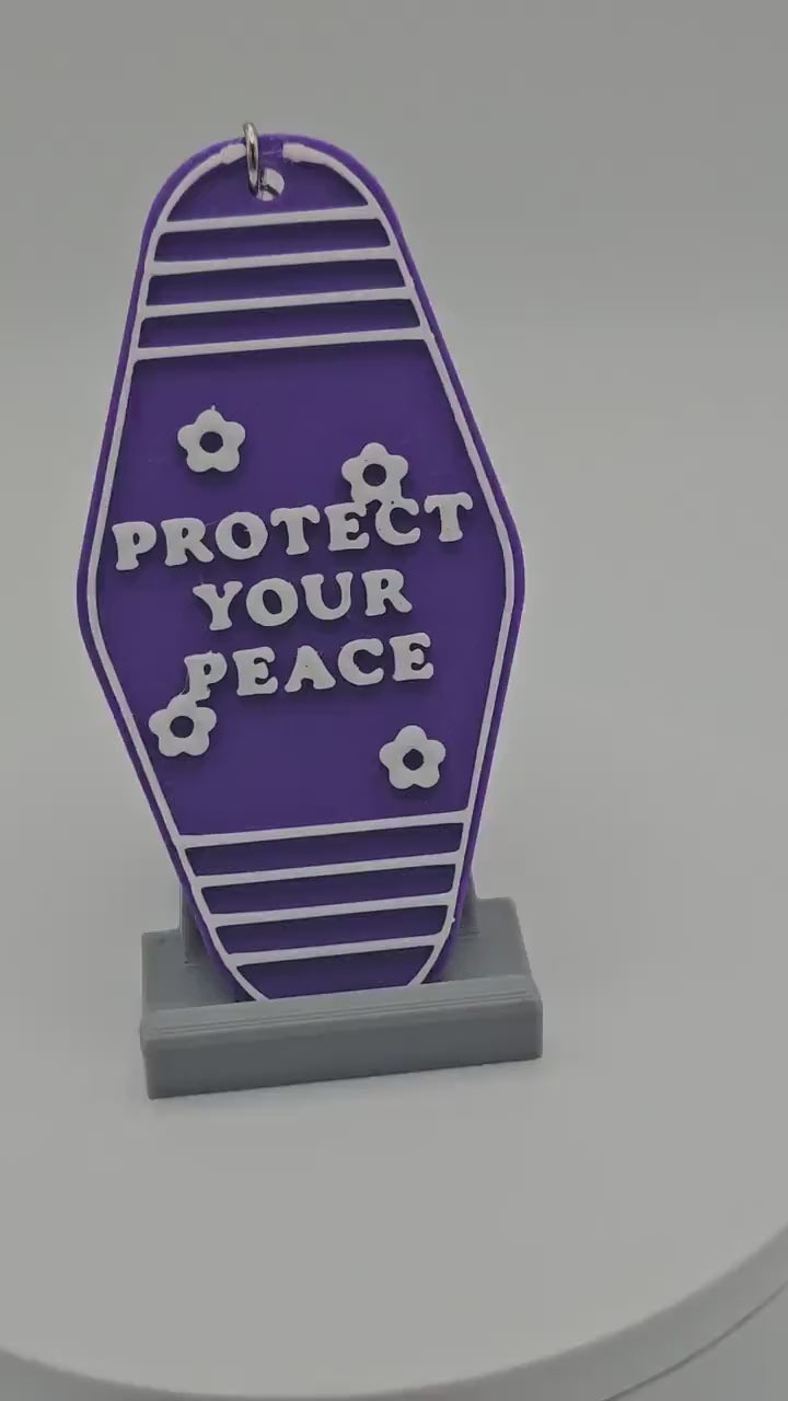 Protect Your Peace - Motel Keychain - Positive Affirmation & Motivational