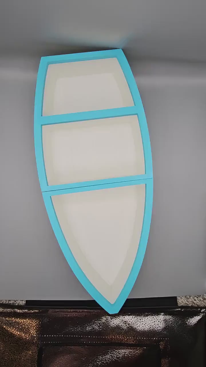3D Printed Rowboat Shelf: Beach Decor Accent - 16.5" Tall